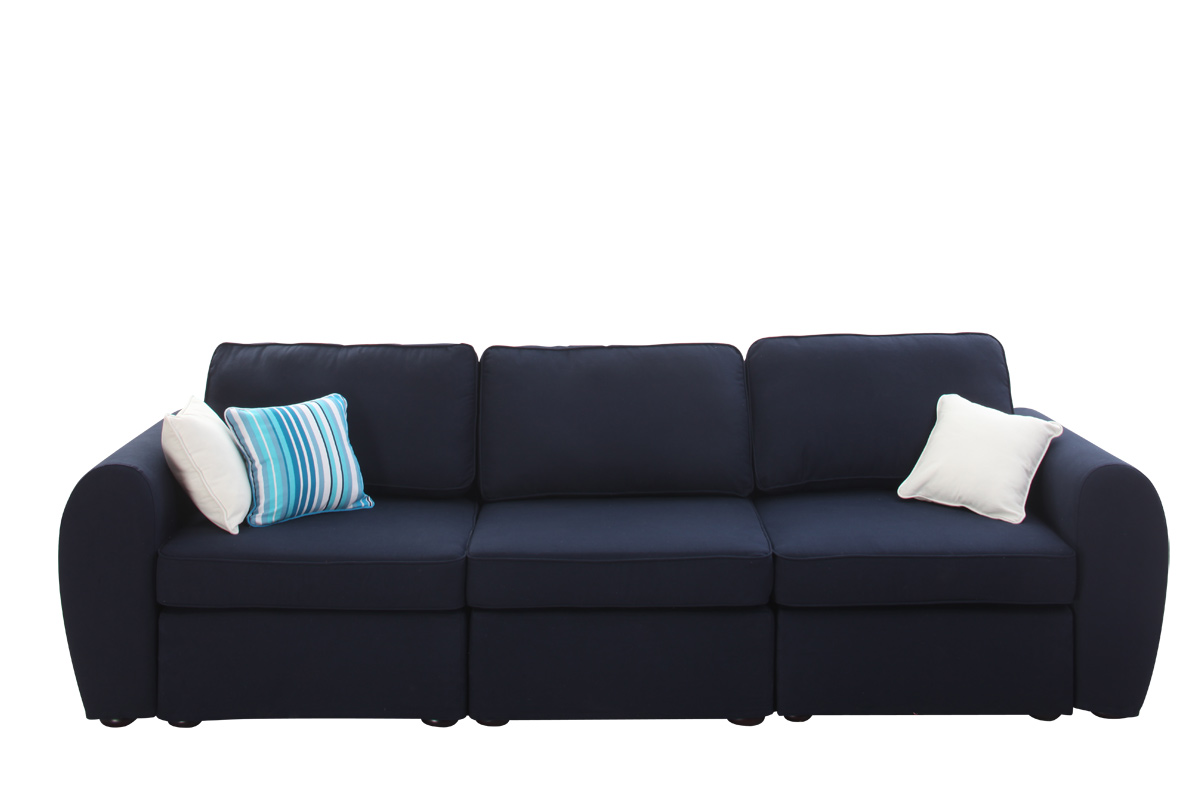 Canap club 4 places modulable coton bleu marine UP