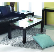 La mesa de sal&oacute;n JERRI de roble y de cristal glaceado image pub1