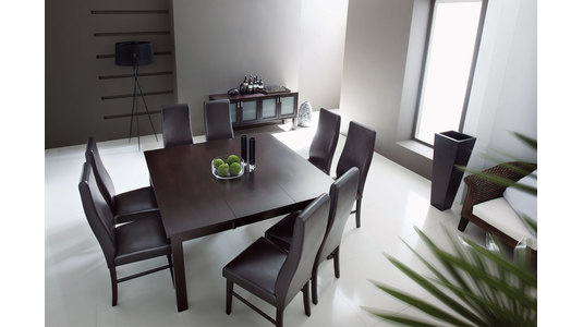 La table &agrave; rallonges / extensible JADON en ch&ecirc;ne malaisien - coloris wenge image 1