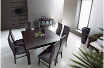 La table &agrave; rallonges / extensible JADON en ch&ecirc;ne malaisien - coloris wenge image pub1