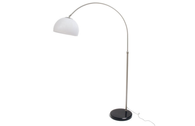 Lampadaire SIXTY small inox/pvc blanc hauteur 84,5 cm