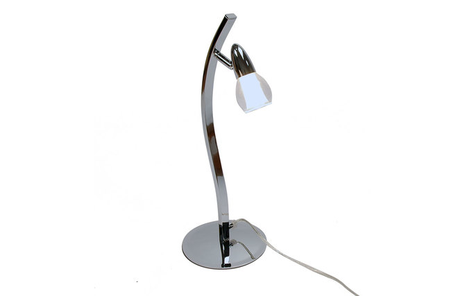 Lampe de bureau moderne m&eacute;tal bross&eacute;/verre ARTICA
