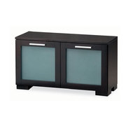 Le buffet ISA en ch&ecirc;ne malaisien 2 portes en verre tremp&eacute; d&eacute;poli - coloris wenge image pub1