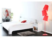 Lit design laqu&eacute; blanc 2 personnes 140x190 ELIAH