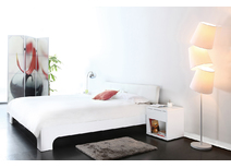 Lit design laqu&eacute; blanc 2 personnes 160x200 ELIAH
