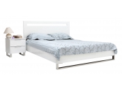Lit design laqu&eacute; blanc 2 personnes 160x200 HALIFAX