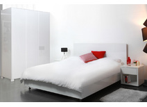 Lit design laqu&eacute;blanc 2 personnes 160x200 COSMO
