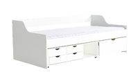 Lit enfant &agrave; tiroirs 90x190 pin laqu&eacute; blanc CLEO