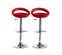 Lot 2 de tabourets de bar / cuisine COMET revetement pvc rouge image 1