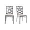 Lot de 2 chaises baroques noires m&eacute;tal VENEZIA