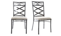 Lot de 2 chaises baroques noires m&eacute;tal VENEZIA