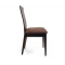 Lot de 2 chaises cuisine / salle &agrave; manger BELLA coloris ch&ecirc;ne moyen  - assise brun fonc&eacute;