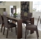 Lot de 2 chaises cuisine / salle &agrave; manger BELLA coloris ch&ecirc;ne moyen  - assise brun fonc&eacute;