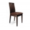 Lot de 2 chaises cuisine / salle &agrave; manger BELLA coloris ch&ecirc;ne moyen  - assise brun fonc&eacute;