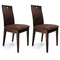 Lot de 2 chaises cuisine / salle &agrave; manger BELLA coloris ch&ecirc;ne moyen  - assise brun fonc&eacute; image pub1