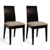 Lot de 2 chaises cuisine / salle &agrave; manger EVA ch&ecirc;ne malaisien  - coloris wenge