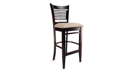 Lot de 2 chaises de bar / cuisine Ellen en ch&ecirc;ne massif - wenge - assise claire image 1