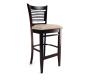 Lot de 2 chaises de bar / cuisine Ellen en ch&ecirc;ne massif - wenge - assise claire image 1