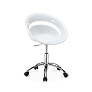 Lot de 2 chaises de bureau SPEEDY design blanches  image pub1
