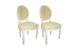 Lot de 2 chaises de cuisine / salle &agrave; manger MEDAILLON - coloris blanc image 1