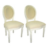 Lot de 2 chaises de cuisine / salle &agrave; manger MEDAILLON - coloris blanc image pub1