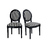 Lot de 2 chaises de cuisine / salle &agrave; manger MEDAILLON ray&eacute;e noir et blanc image pub1