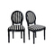 Lot de 2 chaises de cuisine / salle &agrave; manger MEDAILLON ray&eacute;e noir et blanc image pub1