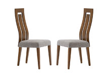 Lot de 2 chaises design bois chocolat VALLY