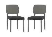 Lot de 2 chaises design bois gris TINA