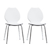 Lot de 2 chaises design cuisine blanches et noires AVA