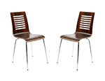 Lot de 2 chaises design cuisine chocolat et noir ZENIA