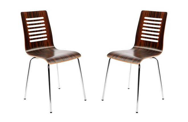 Lot de 2 chaises design cuisine chocolat et noir ZENIA