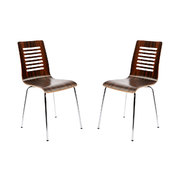 Lot de 2 chaises design cuisine chocolat et noir ZENIA