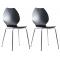 Lot de 2 chaises design cuisine noires et blanches AVA