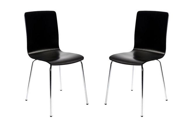 Lot de 2 chaises design cuisine noires NELLY