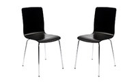 Lot de 2 chaises design cuisine noires NELLY