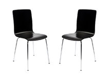 Lot de 2 chaises design cuisine noires NELLY