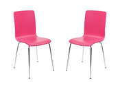 Lot de 2 chaises design cuisine roses NELLY