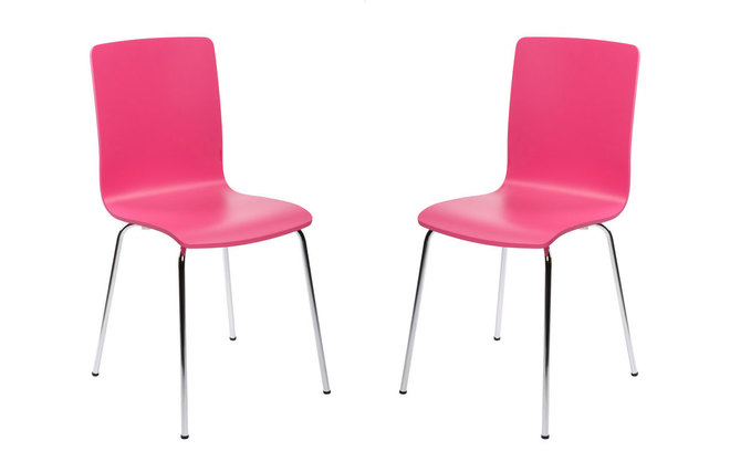 Lot de 2 chaises design cuisine roses NELLY