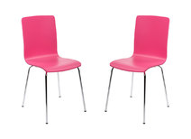 Lot de 2 chaises design cuisine roses NELLY