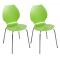Lot de 2 chaises design cuisine vertes et blanches AVA