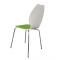 Lot de 2 chaises design cuisine vertes et blanches AVA