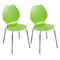 Lot de 2 chaises design cuisine vertes et blanches AVA