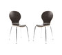 Lot de 2 chaises design empilables bois marron fonc&eacute; NEW ABIGAIL