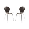 Lot de 2 chaises design empilables bois marron fonc&eacute; NEW ABIGAIL