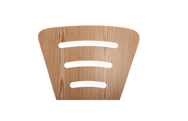 Lot de 2 chaises design empilables bois naturel fonc&eacute; LENA