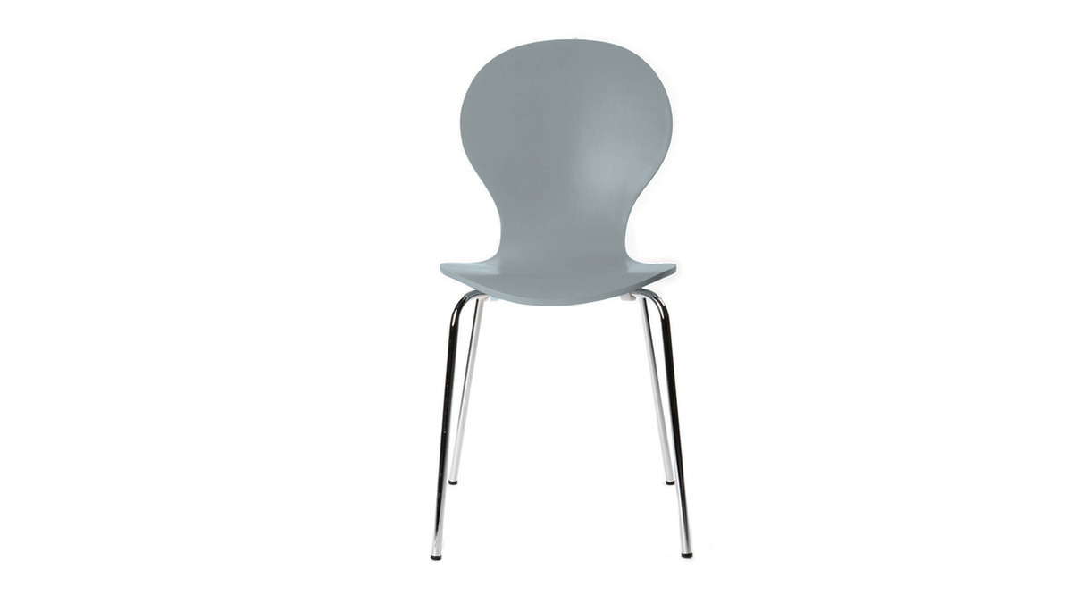 Lot de 2 chaises design empilables grises NEW ABIGAIL