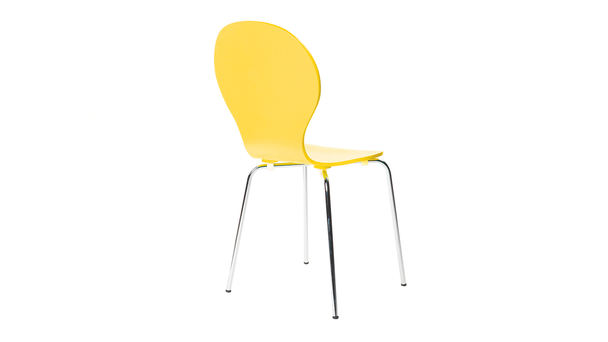 Lot de 2 chaises design empilables jaunes NEW ABIGAIL