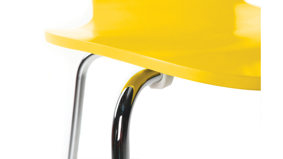 Lot de 2 chaises design empilables jaunes NEW ABIGAIL