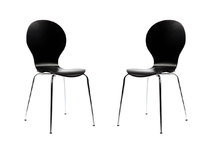 Lot de 2 chaises design empilables noires NEW ABIGAIL